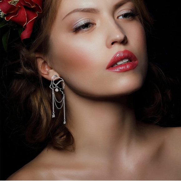 Unique Abstract Face Art Dangle Earrings - Picture 9 of 11